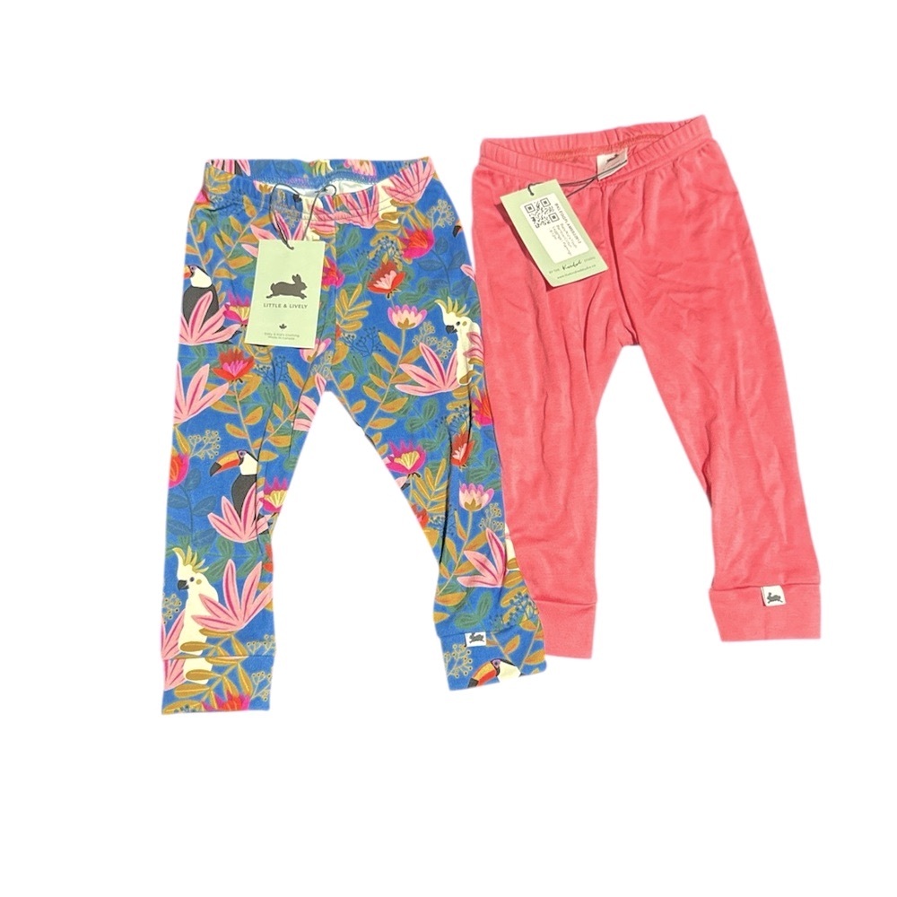 Little & Lively paradise, flamingo, leggings, Colorful Kids' Leggings bamboo set